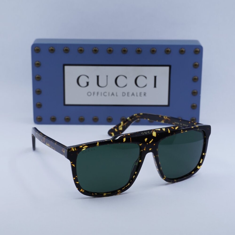 Gucci GG1039S 002 Square Sunglasses - Havana\Green - Picture 5 of 11